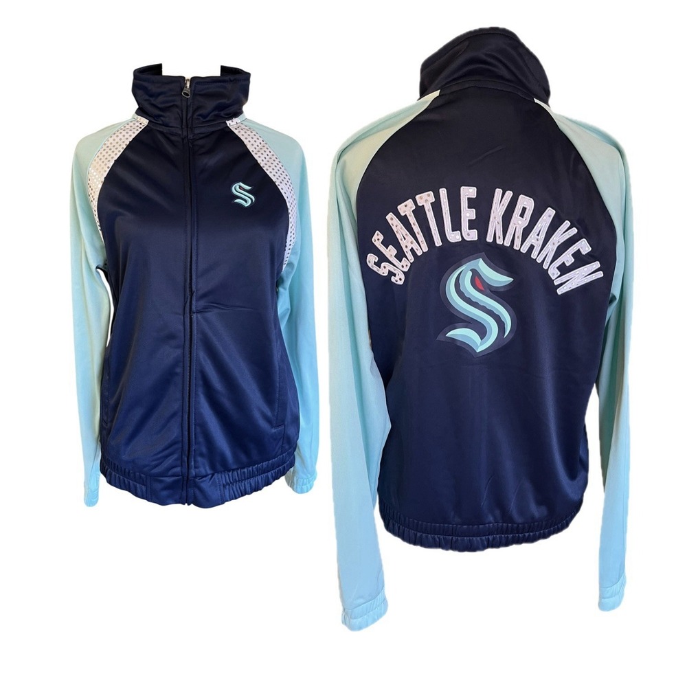 NWOT G-III 4Her NHL SEATTLE Kraken Women's S Full Zip Track Jacket Stitched Rare